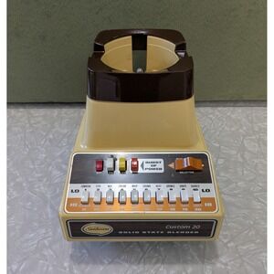 Vtg 1970s Harvest Gold Sunbeam Custom 20 Solid State Blender Motor/Base Yellow